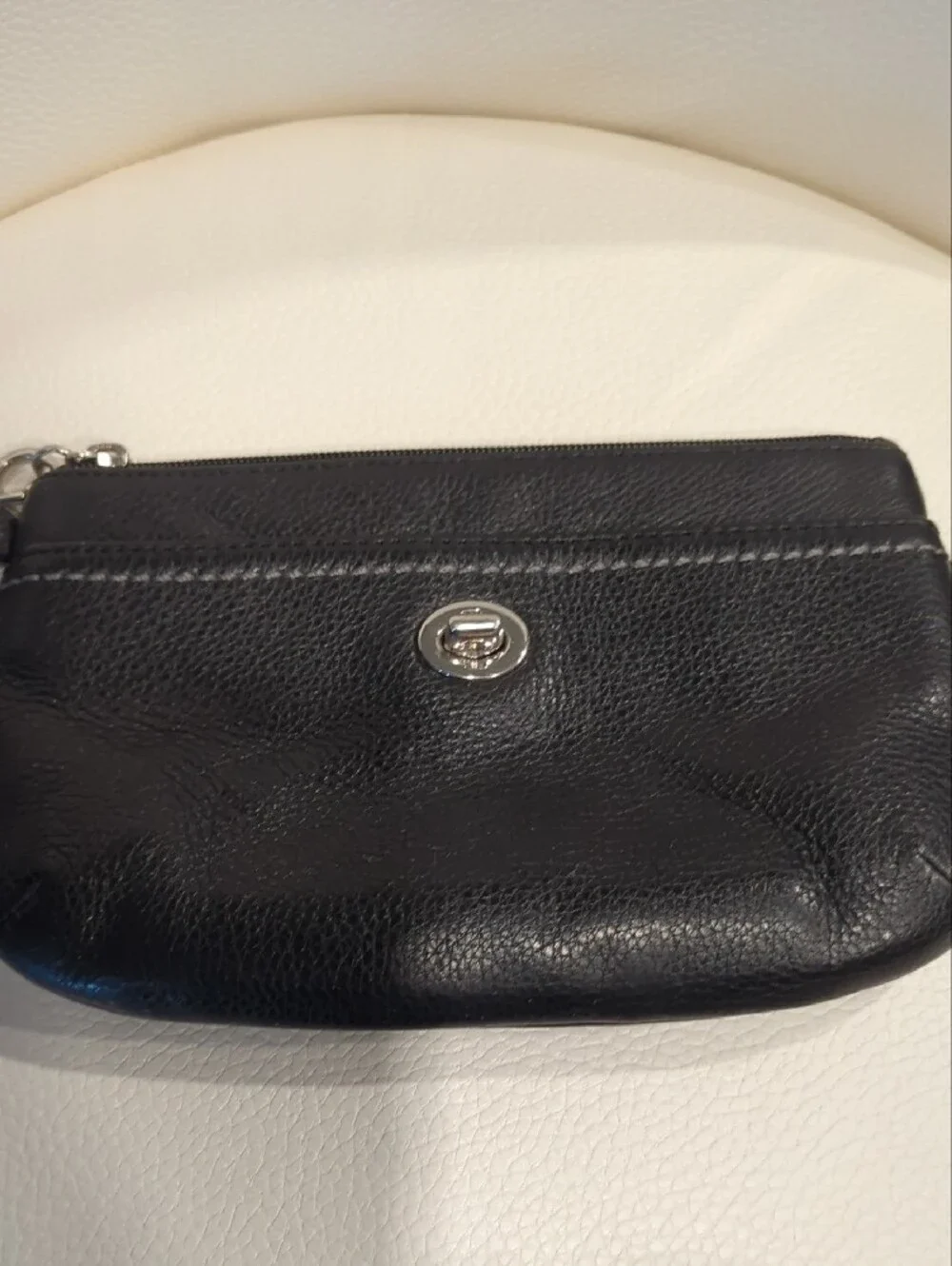 Black Leather Wristlet Clutch - Sleek Everyday Bag